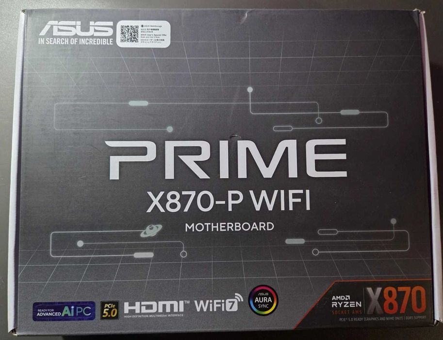 Дънна платка ASUS Prime X870-P WIFI AM5