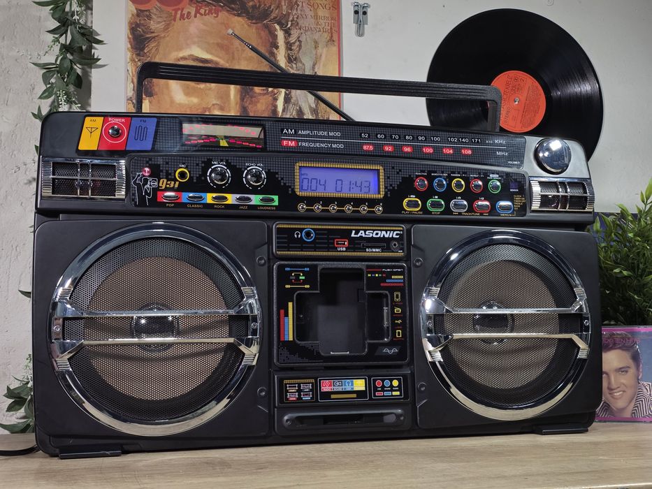 Boombox LASONIC i-931, retro , stick, usb, radio, ipod dock ,aux in