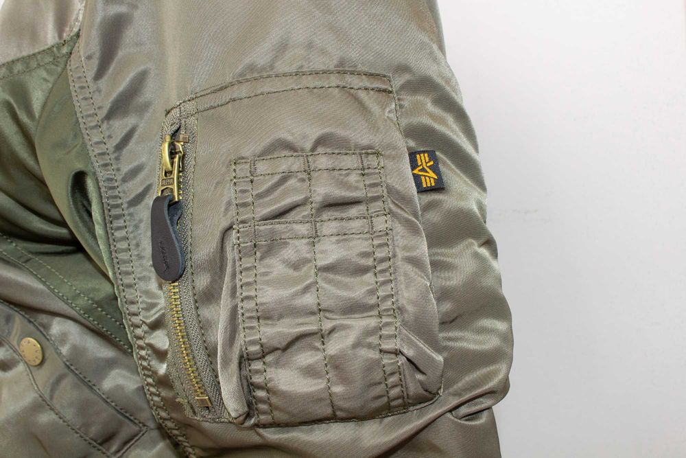 ALPHA INDUSTRIES MA-1 Cyber дамско яке бомбър зелено сатенено късо XS
