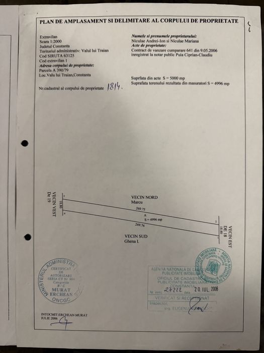 Teren intravilan 4000m Valu lui traian