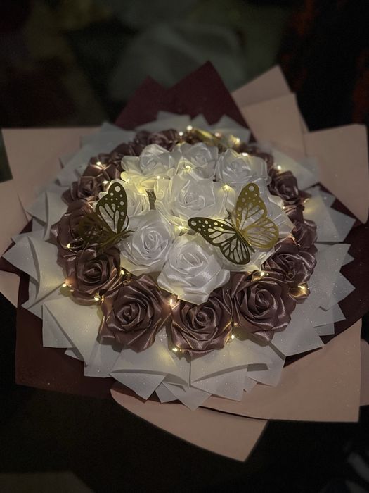 Цветы из ленты ручная работа