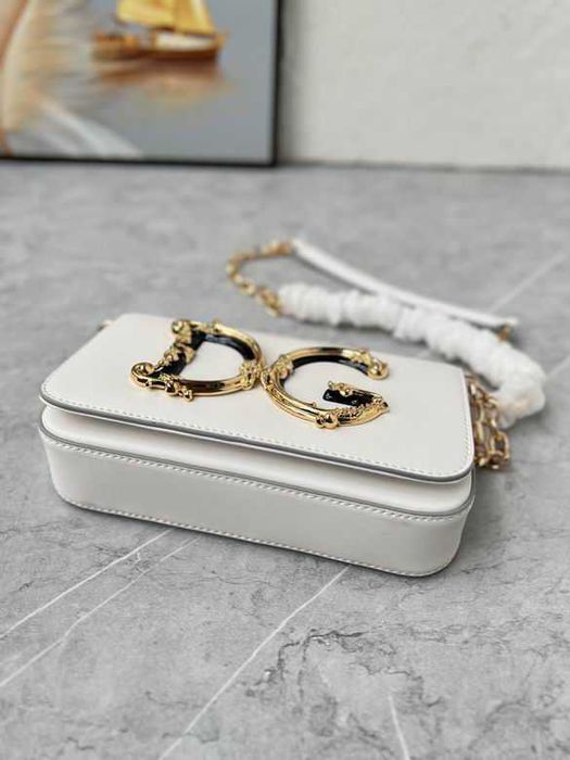 Geanta Dolce Gabbana Girls alb, 21 cm, Premium