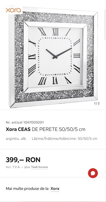 Ceas de perete cu masuta