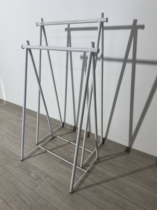 10 Buc. Stender Umerașe; Suport Haine Metalic Alb; Stativ