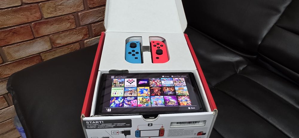 Nintendo Switch OLED Modata Consola 30 Jocuri  Impecabil SD 512GB Memo