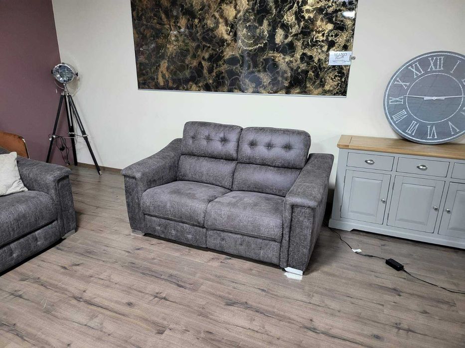 Кафяв комплект дивани от плат четворка и двойка La-z-boy