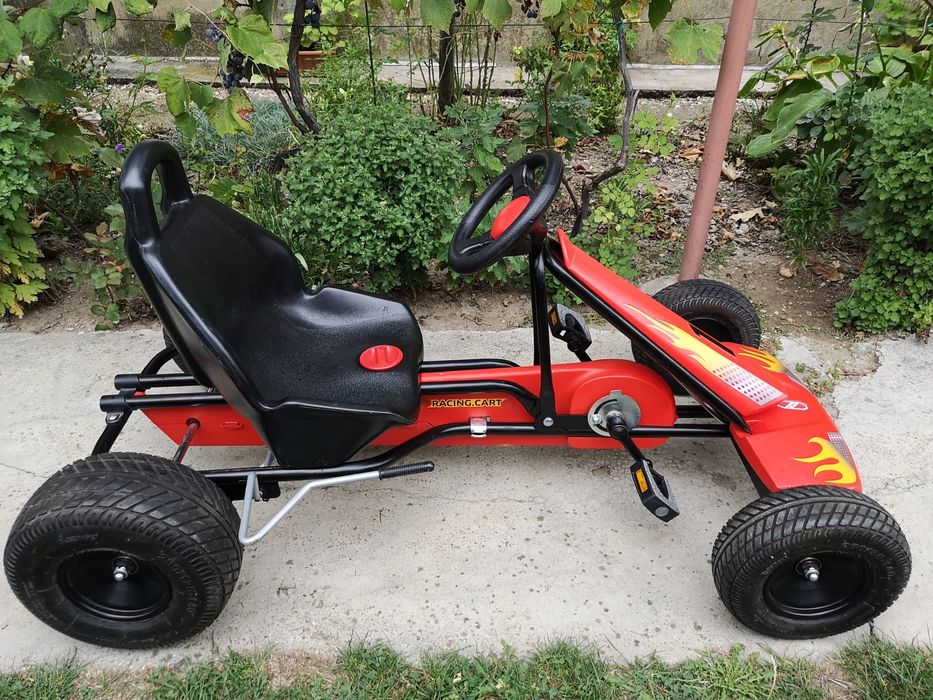 Cart/Kart cu pedale PUKY F1 pentru copii 6 la 12 ani rosu/negru