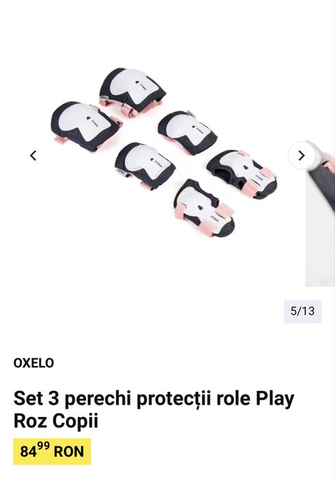 Set protectie role copii roz-negru