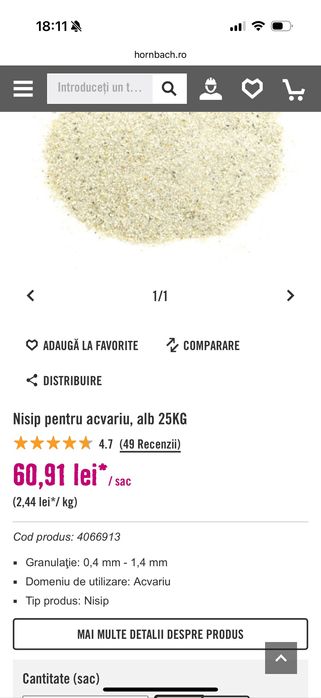 Nisip pentru acvariu