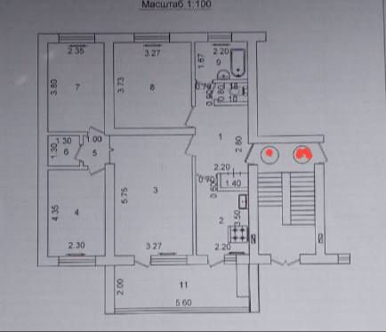 Ц-5 4/1/4 77-серия мебель+техника Срочно балкон-2/6 90квм