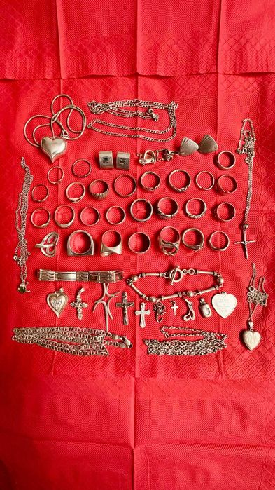 Сребърни бижута лот. 262 грама