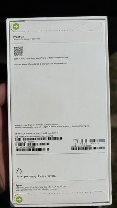 Iphone 17e 256gb только e-sim