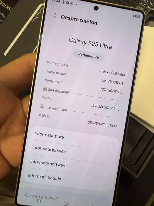 Samsung Galaxy S25 Ultra 256GB Baterie 97% Cutie
