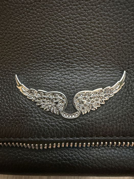 Geanta Zadig & Voltaire Rock Grained Leather Noir Unique Black 27cm