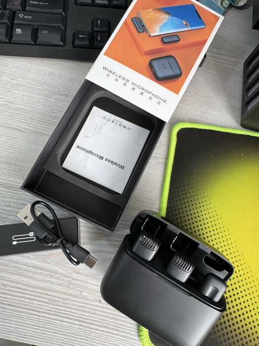 Simsiz qisqichli mikrofon, 2 tasi 1 da, iPhone