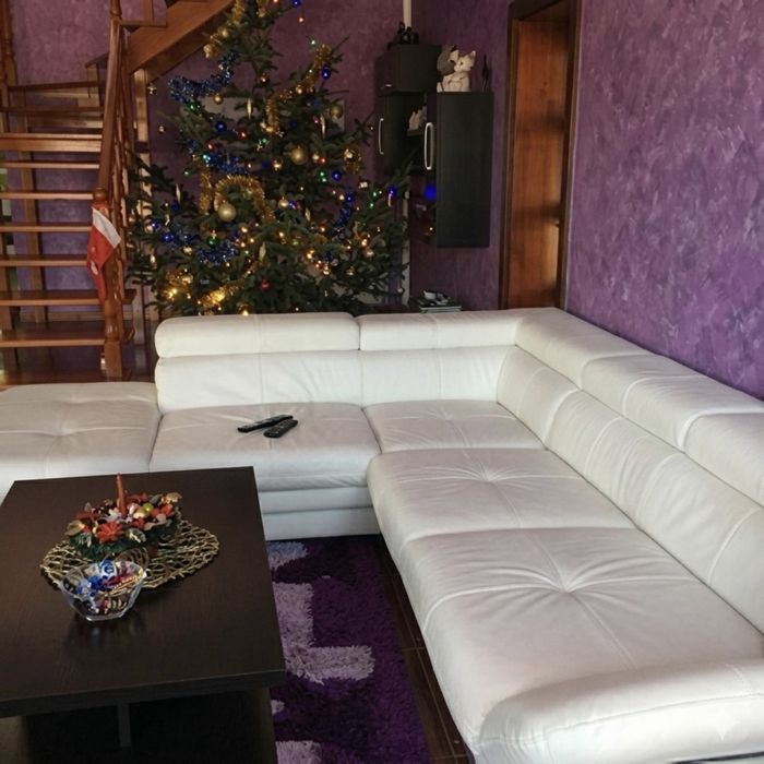 Coltar alb semi piele