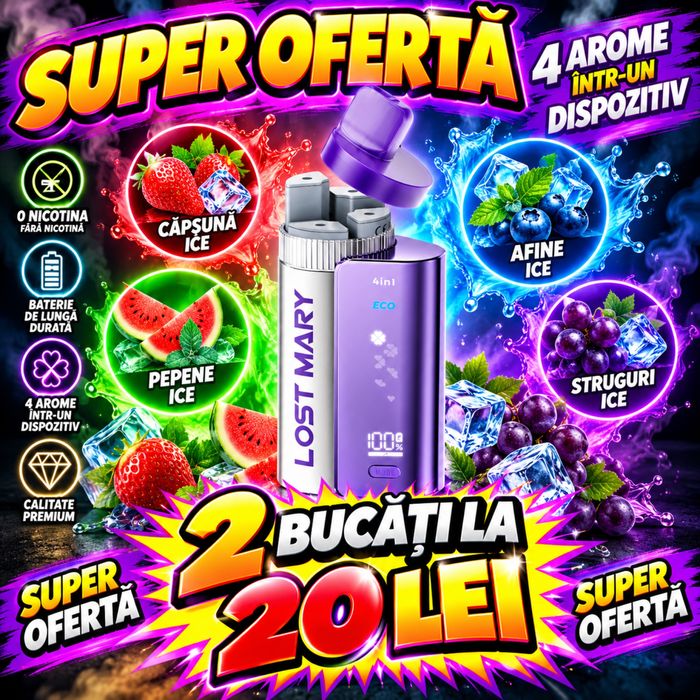 Vape Lost Mart 3200 puffs 4 arome in dispozitiv 2 bucati