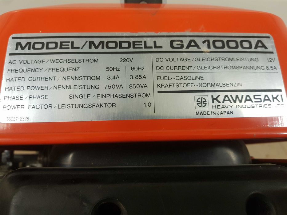 Generator curent 220V ,Kavasaki GA 1000A, Japan