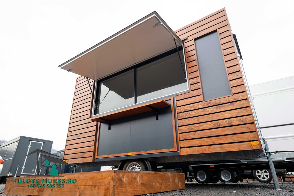 Rulota comerciala,CAFENEA,FAST FOOD, cu design rustic ,lemn !!