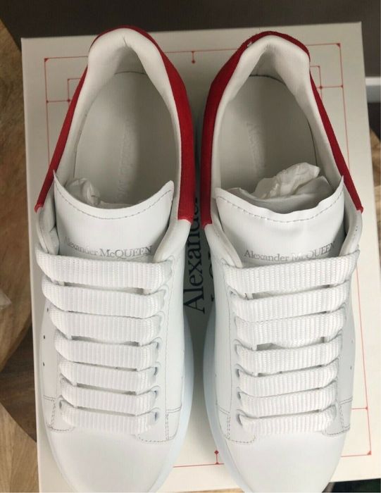 Papuci Alexander McQueen  - alb/rosu -marimea 43