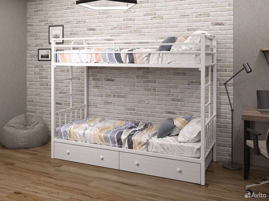 Двухъярусная кровать Loft krovat темир крават metal kalavat