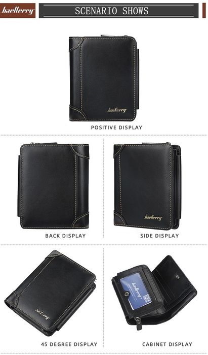 Мултифункционално портмоне за карти, пари и монети с цип