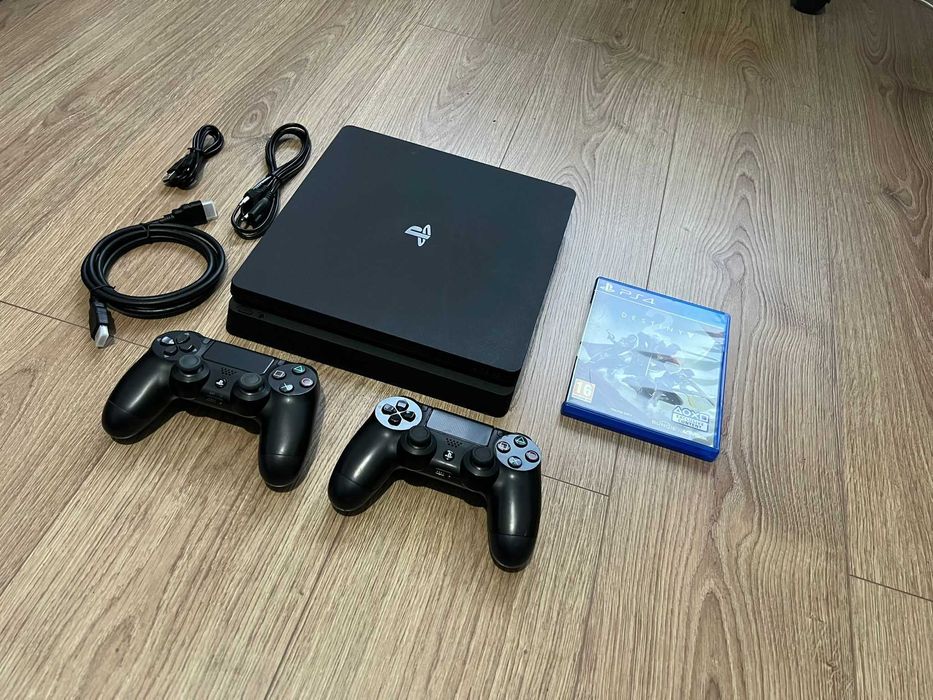 Consola Playstation 4 PS4 SLIM Sony cu 2 manete+cabluri+un joc