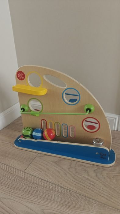 Дървена играчка Hape - Ролер с цветни топки
