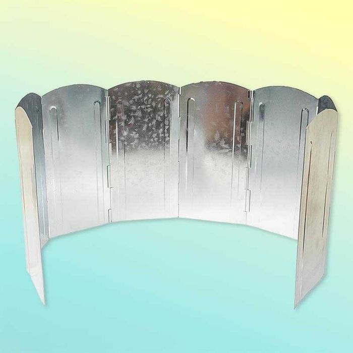 Сгъваема ветрозащитна преграда за котлони 8 панела, 120 x 30 см