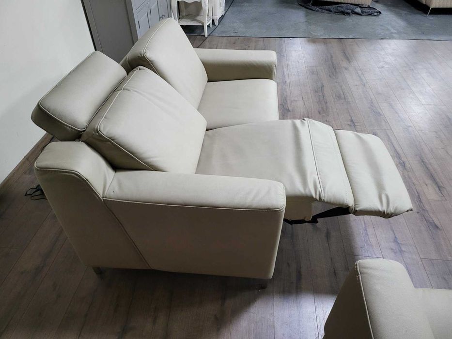 Кремав кожен комплект дивани две двойки HUKLA KS473120