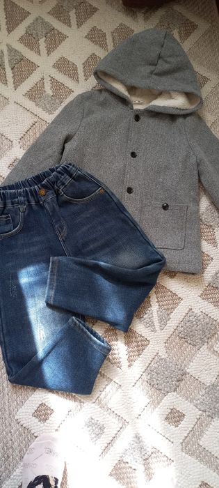 Пальто и джинсы тёплые