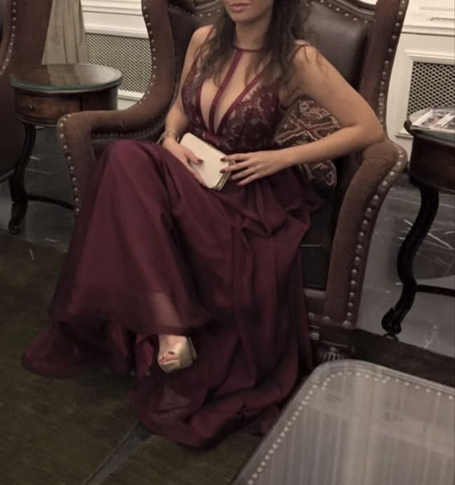 Rochie  Ana Radu de seara, eveniment, eleganta, grena