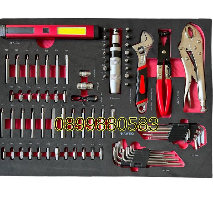 Шкаф с инструменти със 7 чекмеджета 5 пълни Hawek