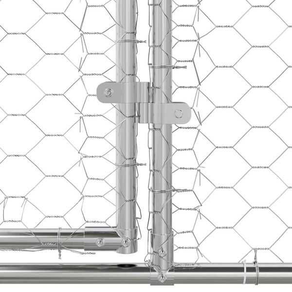Кучешка клетка , Сребрист 4 x 2 x 2 m Стомана