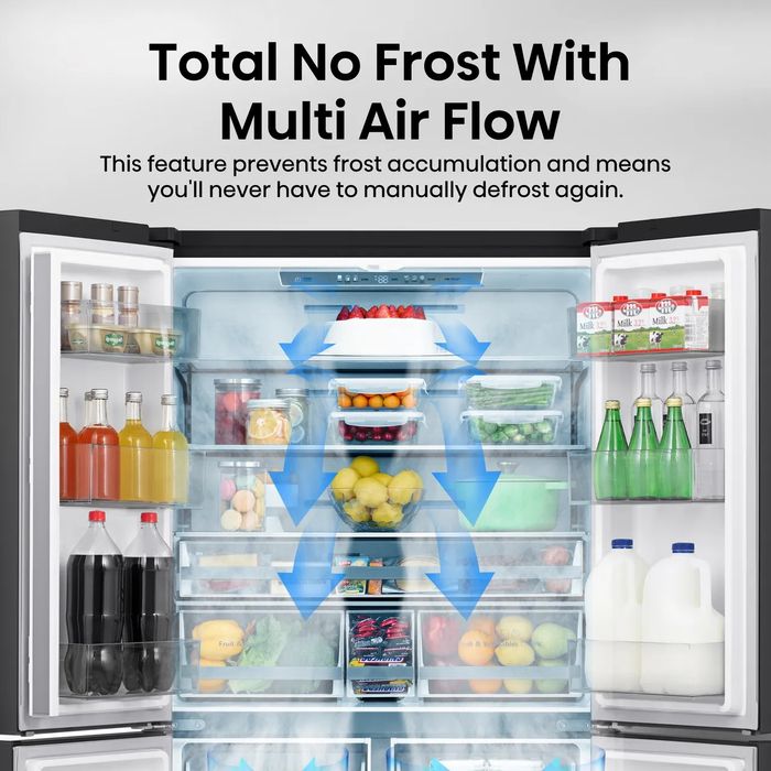 Нов инверторен side by side french door хладилник с фризер   Hisense RQ758N4SAFE  609 литра Total No Frost