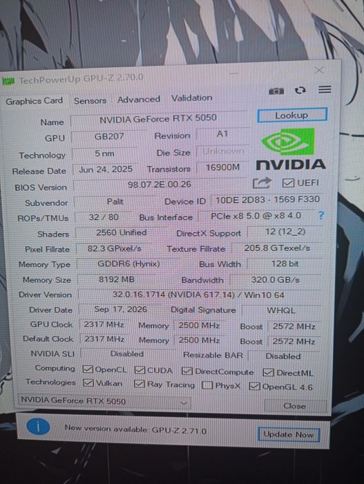RTX 5050 palit dual