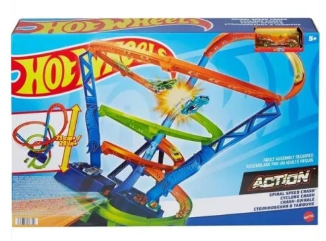 Mattel Hot Wheels Spiral Speed Crash - Детска писта с една кола
