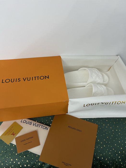 Papuci Louis Vuitton Waterfront Mule White