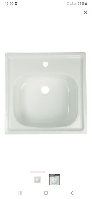 Кухонная мойка накладная 50×50×50 см, нержавеющая сталь, б/у. 6000₸.