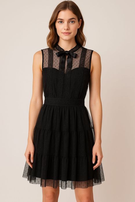 Черна готическа рокля Wednesday Уенсдей, Семейство Адамс, XS, S, M, L