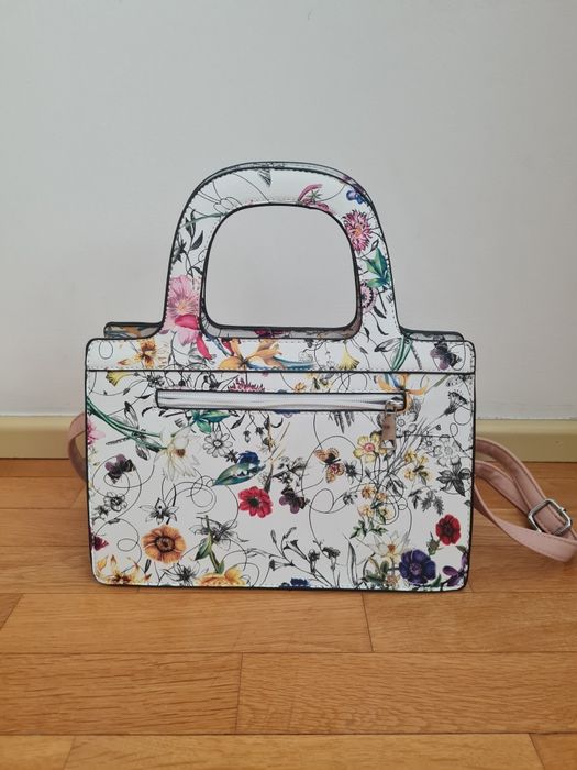 Чанта на цветя(бял)