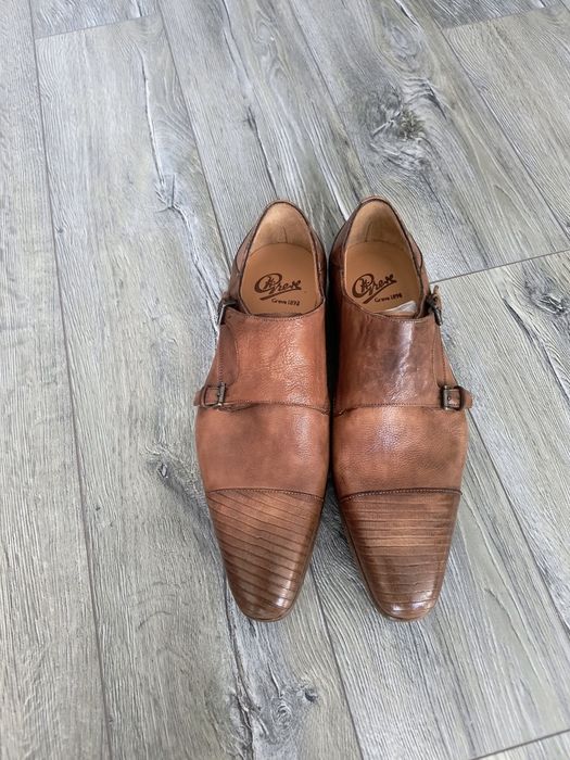 Pantofi din piele naturala de culoare coniac mărimea 41