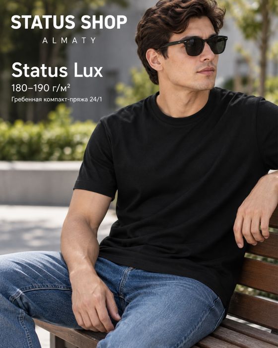Заголовок: Футболки Status Lux — хлопок 180–190 г/м², опт и розница