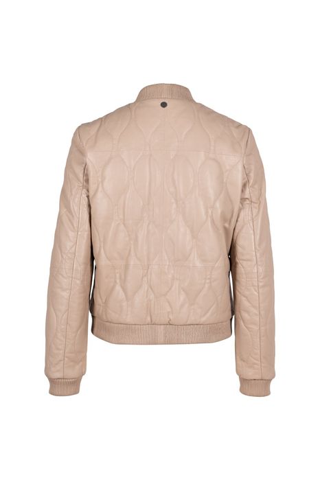 Geaca de Piele Matlasata Dama Mauritius Bej GWMailisa