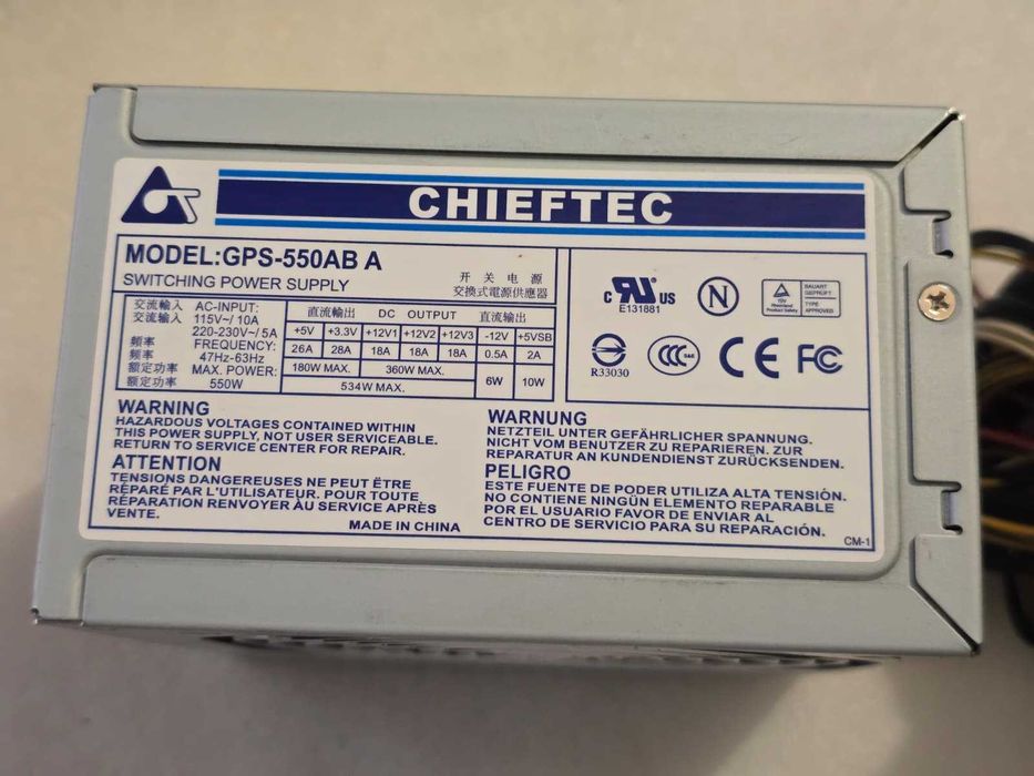 Sursă PC Chieftec GPS-550AB A 550W ATX, 2x 6-Pin PCIe, 120mm