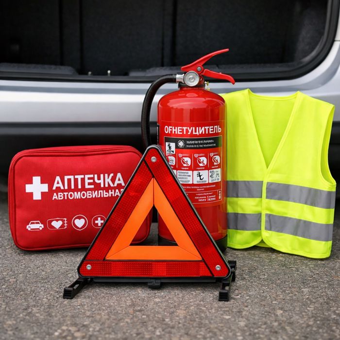 Набор автомобилиста авто аптечка,огнетушитель,жилет