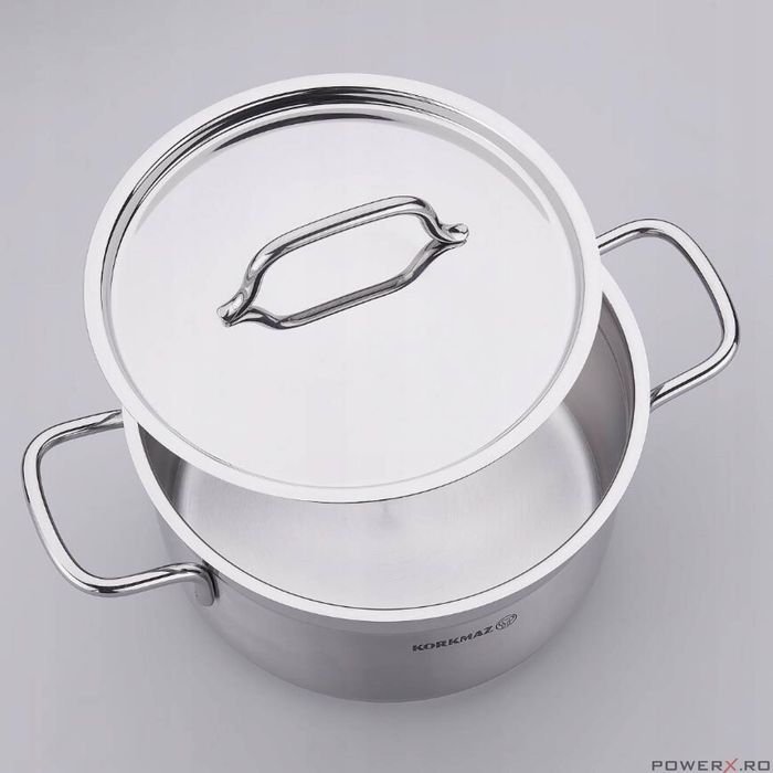 Oala cu capac din inox, 28X14cm 8.5litri, compatibila cu toate