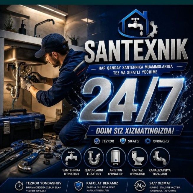 Santexnik xizmat 24/7 Сантехник хизмати