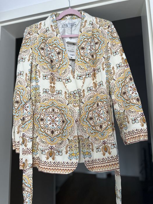 Zara XL sacou statement bumbac in vascoza mandala pret eticheta 89€