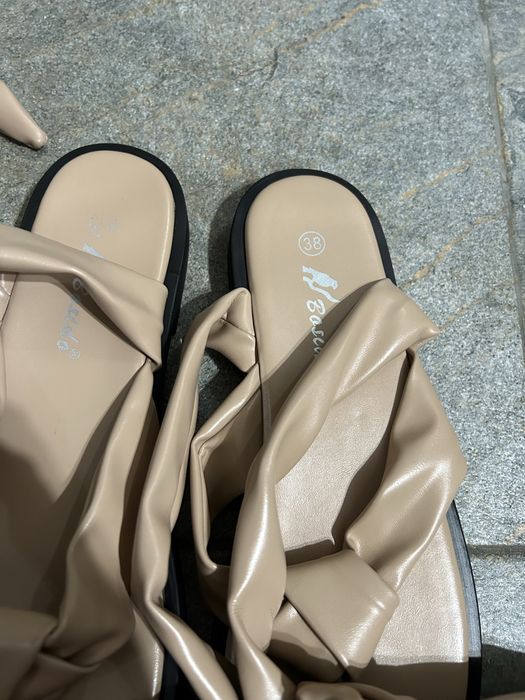 Sandale damă Nude/Bej cu șnur lung – Stil Gladiator – Mărimea 38 – NOI